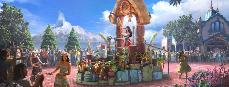 Disney Princess Cavalcade in Disneyland Paris met parade, dansers en prinsessen