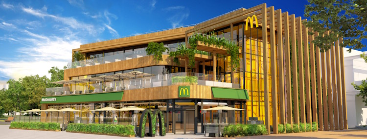 Nieuwe vestiging McDonald's in Disneyland Paris met modern restaurant in Disney Village