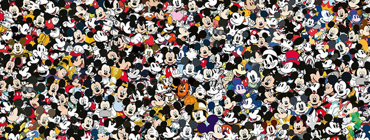 Onmogelijke Disney puzzel van Mickey Mouse met 1000 stukjes en hoge moeilijkheidsgraad