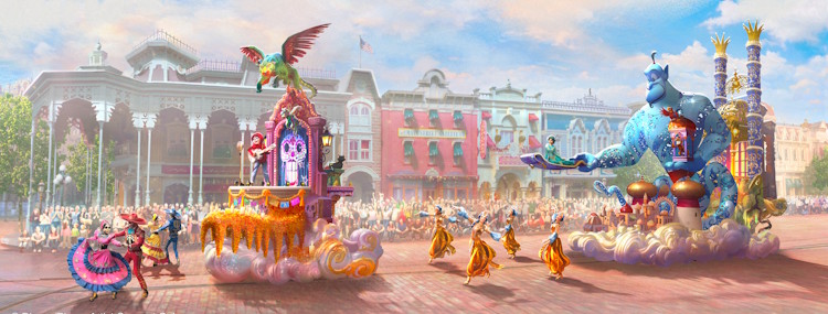 Nieuwe parade in Disneyland Paris met Aladdin, Coco en Rapunzel in het Disneyland Park