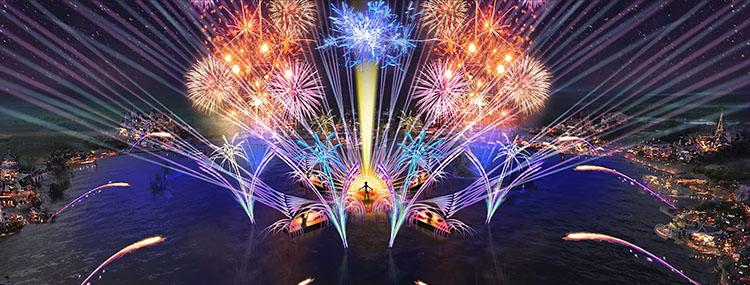 Harmonious avondshow in Walt Disney World met videowalls, lasers en vuurwerk