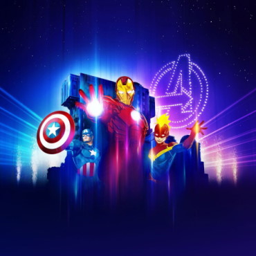 Avengers: Power the Night drone show in Disneyland Paris met superhelden bij de Tower of Terror